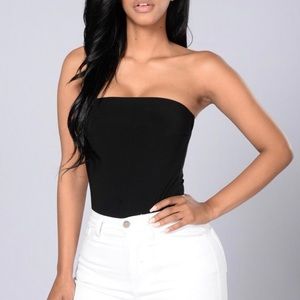 Fashion Nova Black Tubular Bodysuit